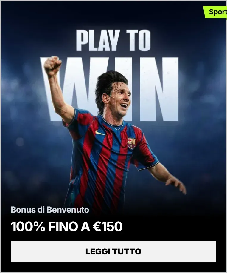 Bonus di benvenuto 100 fino a eur150