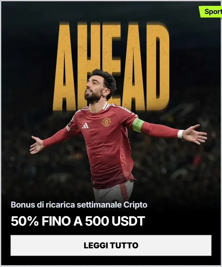 Bonus di ricarica settimanale cripto 50 fino a 500 usdt